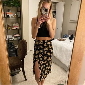 MOTEL Floral Midi Skirt